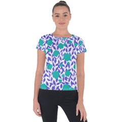 Green Flowers On The Wall Short Sleeve Sports Top  by ConteMonfrey