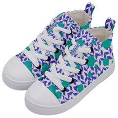 Green Flowers On The Wall Kids  Mid-top Canvas Sneakers by ConteMonfrey