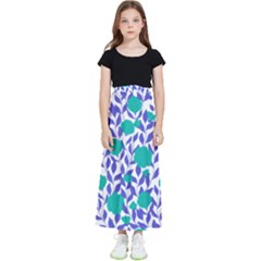 Green Flowers On The Wall Kids  Flared Maxi Skirt by ConteMonfrey