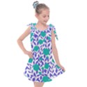 Green Flowers On The Wall Kids  Tie Up Tunic Dress View1