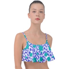 Green Flowers On The Wall Frill Bikini Top by ConteMonfrey