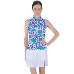 Green Flowers On The Wall Women s Sleeveless Polo Tee by ConteMonfrey