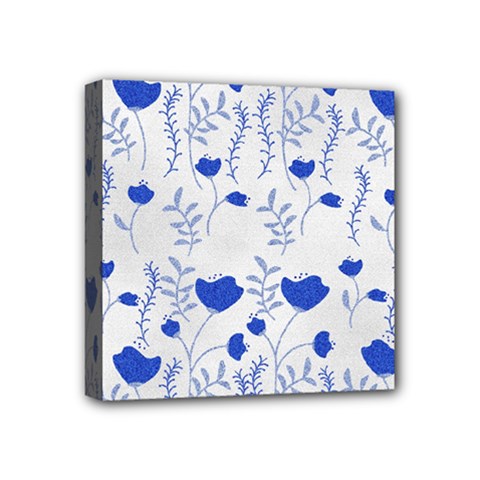 Blue Classy Tulips Mini Canvas 4  X 4  (stretched)