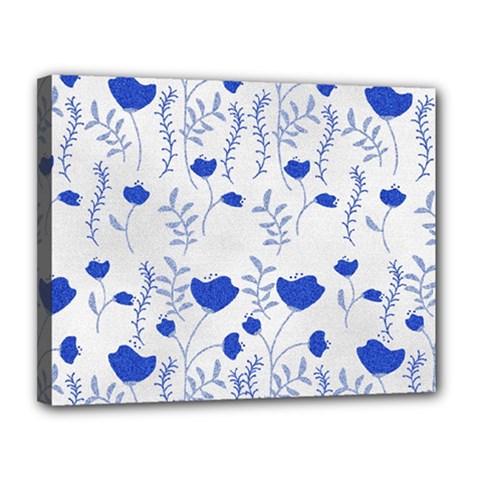 Blue Classy Tulips Canvas 14  X 11  (stretched) by ConteMonfrey