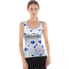 Blue Classy Tulips Tank Top by ConteMonfrey