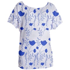 Blue Classy Tulips Women s Oversized Tee by ConteMonfrey