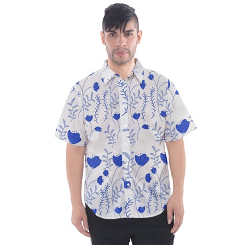 Blue Classy Tulips Men s Short Sleeve Shirt by ConteMonfrey