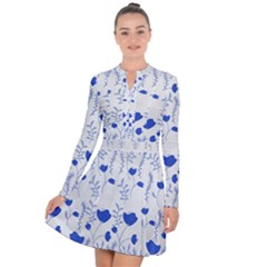 Blue Classy Tulips Long Sleeve Panel Dress by ConteMonfrey