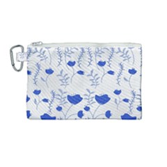 Blue Classy Tulips Canvas Cosmetic Bag (medium) by ConteMonfrey