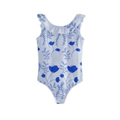 Blue Classy Tulips Kids  Frill Swimsuit by ConteMonfrey