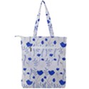 Blue Classy Tulips Double Zip Up Tote Bag View2