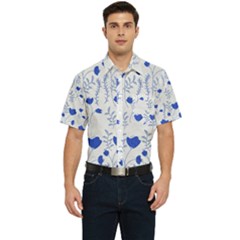 Blue Classy Tulips Men s Short Sleeve Pocket Shirt  by ConteMonfrey