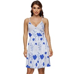 Blue Classy Tulips V-neck Pocket Summer Dress  by ConteMonfrey