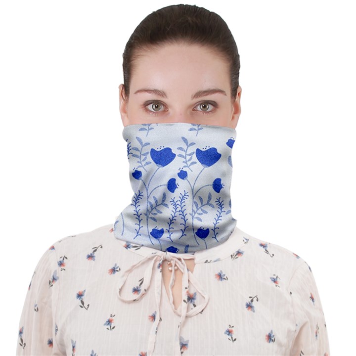 Blue Classy Tulips Face Covering Bandana (Adult)