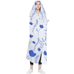 Blue Classy Tulips Wearable Blanket by ConteMonfrey