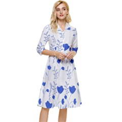 Blue Classy Tulips Classy Knee Length Dress by ConteMonfrey