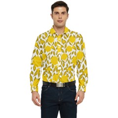 Blue Flowers On The Wall   Men s Long Sleeve  Shirt by ConteMonfrey