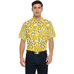 Blue Flowers On The Wall   Men s Short Sleeve Pocket Shirt  by ConteMonfrey