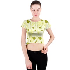 Yellow Classy Tulips  Crew Neck Crop Top by ConteMonfrey