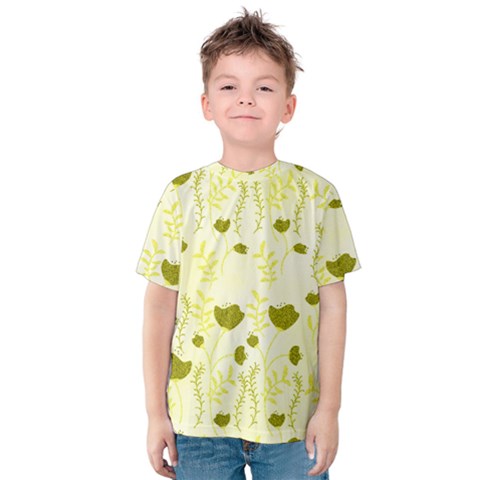 Yellow Classy Tulips  Kids  Cotton Tee by ConteMonfrey