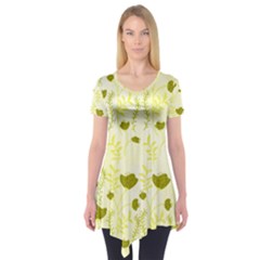 Yellow Classy Tulips  Short Sleeve Tunic  by ConteMonfrey