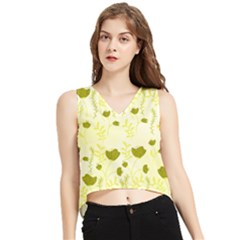 Yellow Classy Tulips  V-neck Cropped Tank Top by ConteMonfrey