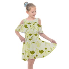 Yellow Classy Tulips  Kids  Shoulder Cutout Chiffon Dress by ConteMonfrey