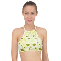 Yellow Classy Tulips  Racer Front Bikini Top by ConteMonfrey