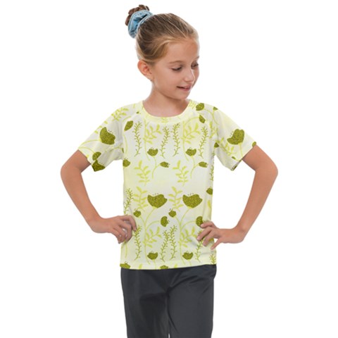 Yellow Classy Tulips  Kids  Mesh Piece Tee by ConteMonfrey