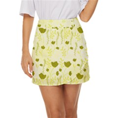 Yellow Classy Tulips  Mini Front Wrap Skirt by ConteMonfrey