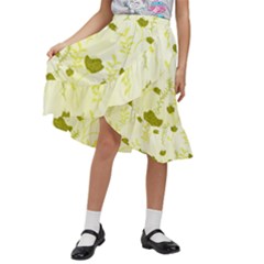 Yellow Classy Tulips  Kids  Ruffle Flared Wrap Midi Skirt by ConteMonfrey