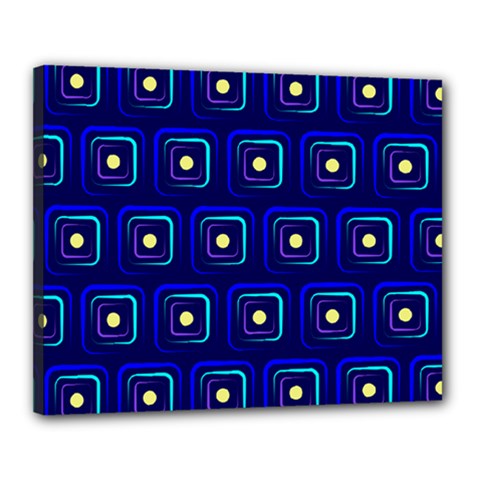 Blue Neon Squares - Modern Abstract Canvas 20  X 16  (stretched) by ConteMonfrey