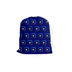 Blue Neon Squares - Modern Abstract Drawstring Pouch (medium) by ConteMonfrey