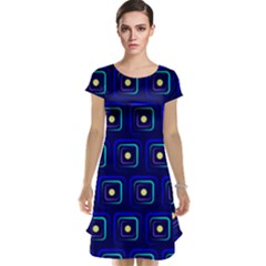 Blue Neon Squares - Modern Abstract Cap Sleeve Nightdress by ConteMonfrey