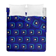 Blue Neon Squares - Modern Abstract Duvet Cover Double Side (full/ Double Size) by ConteMonfrey