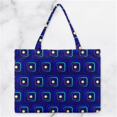 Blue Neon Squares - Modern Abstract Zipper Medium Tote Bag by ConteMonfrey