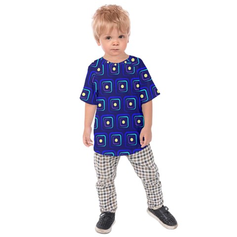 Blue Neon Squares - Modern Abstract Kids  Raglan Tee by ConteMonfrey