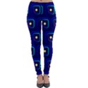 Blue Neon Squares - Modern Abstract Lightweight Velour Leggings View1