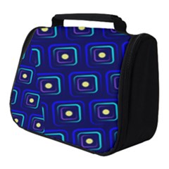 Blue Neon Squares - Modern Abstract Full Print Travel Pouch (small) by ConteMonfrey