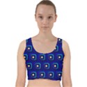 Blue Neon Squares - Modern Abstract Velvet Racer Back Crop Top View1