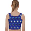 Blue Neon Squares - Modern Abstract Velvet Racer Back Crop Top View2