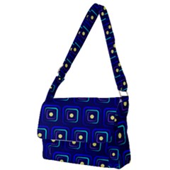 Blue Neon Squares - Modern Abstract Full Print Messenger Bag (s) by ConteMonfrey