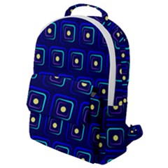 Blue Neon Squares - Modern Abstract Flap Pocket Backpack (small) by ConteMonfrey