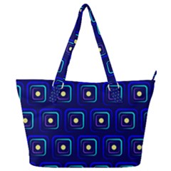 Blue Neon Squares - Modern Abstract Full Print Shoulder Bag by ConteMonfrey