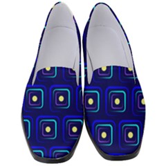 Blue Neon Squares - Modern Abstract Women s Classic Loafer Heels by ConteMonfrey