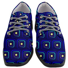 Blue Neon Squares - Modern Abstract Women Heeled Oxford Shoes by ConteMonfrey