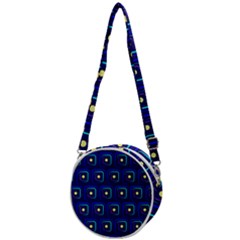 Blue Neon Squares - Modern Abstract Crossbody Circle Bag by ConteMonfrey