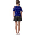 Blue Neon Squares - Modern Abstract Kids  Butterfly Cutout Tee View2