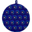 Blue Neon Squares - Modern Abstract Round Trivet View2