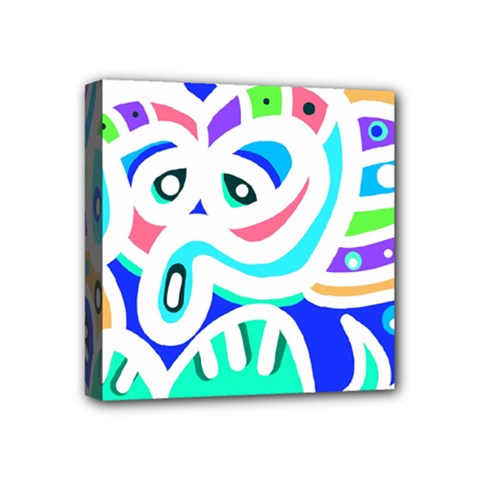 Crazy Pop Art - Doodle Animals   Mini Canvas 4  X 4  (stretched) by ConteMonfrey